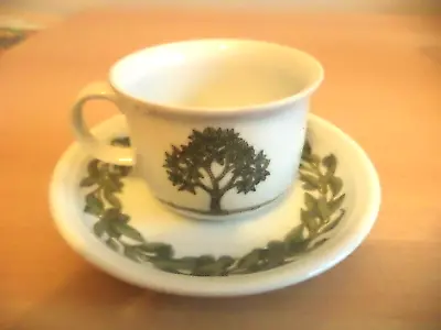 Buy THOMAS GERMAN Quality PORCELAIN Small Green & White Tree CUP & SAUCER Espresso • 15.99£