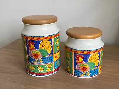 Buy 2 X Dunoon Pottery Farmyard Storage Jars By Jane Brookshaw Suitable Tea/coffee • 20£