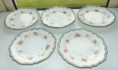 Buy Antique Crown Staffordshire Porcelain Company 5 X Dessert Plates 21cm C1895 • 35£