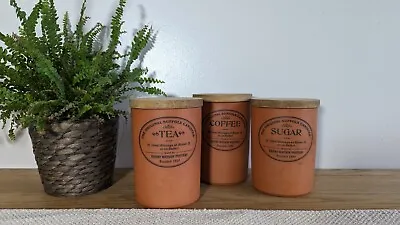 Buy Henry Watson Terracotta  The Original Suffolk Canister  Tea Coffee Sugar Set  • 24.99£