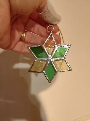 Buy Cathedral Stained Glass Christmas Star Handmade Suncatcher • 6£
