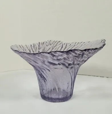 Buy Vtg VIKING Glass USA Windswept Vase Lilac Purple Textured • 19.16£