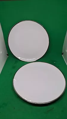 Buy 2 X Thomas Germany Medallion Thick Platinum Band 26.5cm Dinner Plates • 14£