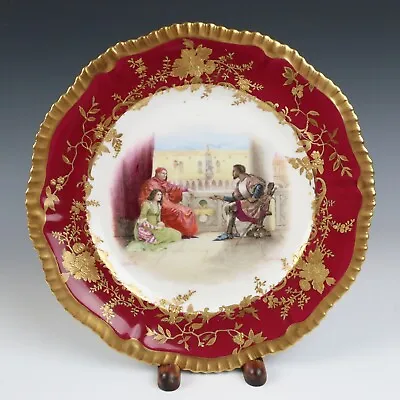 Buy Antique Hammersley Raised Gold Shakespeare Othello Paget Bone China Plate • 146.40£