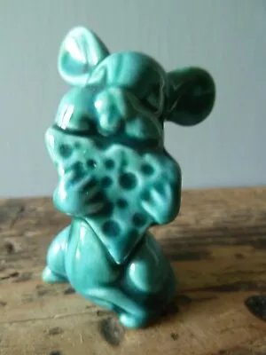 Buy ANGLIA POTTERY Turquoise Mouse Eating Cheese - 7cm High • 4.25£
