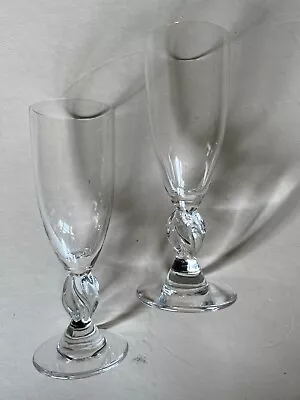 Buy Lalique  Pair Of Drinking Glasses, Clear Glass, 13cm High,sign, No Damage. • 165£