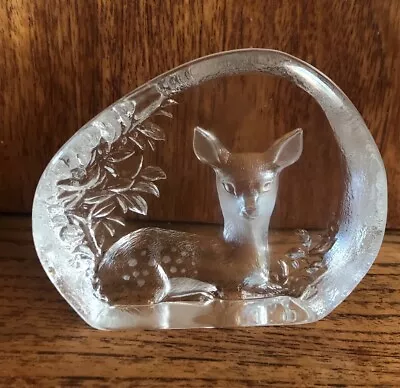 Buy Crystal Glass Deer Fawn Figurine Jonasson Sweden Etched  2283 • 19.99£