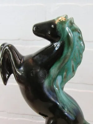 Buy Vintage 1970s Blue Mountain Pottery Rearing Horse Figurine Canada Green Drip • 27£