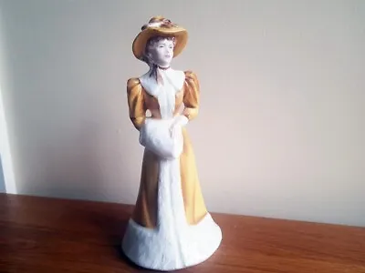 Buy Vintage Coalport China Lady Figure Doll Victorian Lady Yellow Coat Perfect • 3.99£