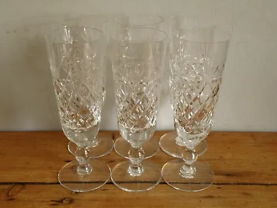 Buy Lovely Royal Brierley Lead Crystal Bruce Champagne Flute Set Of 6 Glasses • 60£