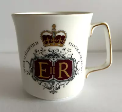 Buy Royal Grafton Fine Bone China 1977 ER Silver Jubilee Mug Queen Elizabeth II • 2.49£