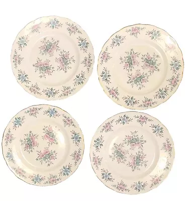 Buy Colclough Coppelia Vintage Bone China Dinner Plates X 4 (pink & Blue Floral) • 14£