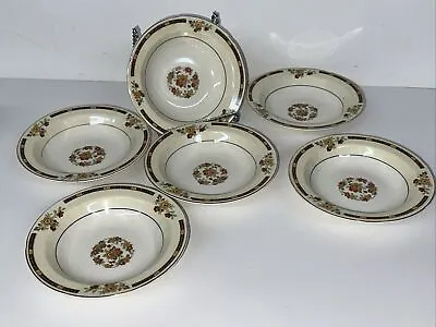 Buy 6 Antique ALTON By W H Grindley England Sheraton Ivory W/ Florals Dessert Bowls • 23.67£