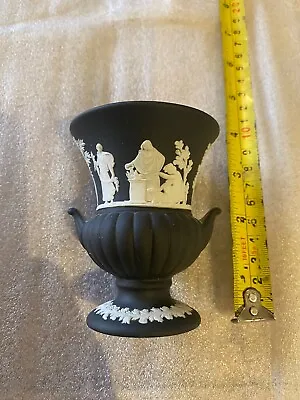 Buy Wedgewood Black Jasperware Small Urn Shaped Vase • 5.99£