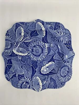 Buy Spode Blue Room Sunflower Breakfast Lunch Plate 9.5” Square  • 14.95£
