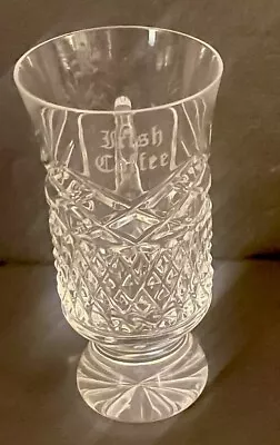Buy VTG ETCHED Crystal GALWAY IRISH COFFEE GOBLET W/ HANDLE Glass Pedestal Mug • 14.15£