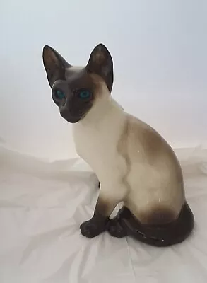Buy Vintage Winstanley Pottery Siamese Cat Large 22cm. Signed. Number 47 Perfect • 80£