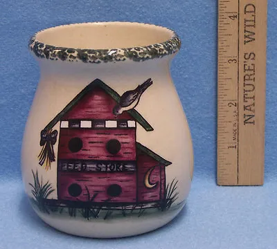 Buy Home & Garden Party Berry Scent Candle Stoneware USA May 2000 Bird House Design • 13.44£