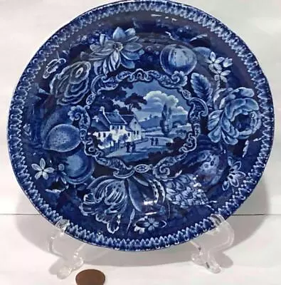 Buy Staffordshire Historical Dark Blue Plate, THE HOSPITAL Near Poissy FRANCE, HALL • 11.80£
