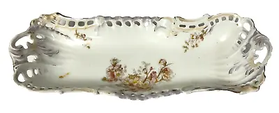 Buy Antique Bavarian China Floral Rectangle Serving Bowl Germany After Carl Tielsch • 18.94£