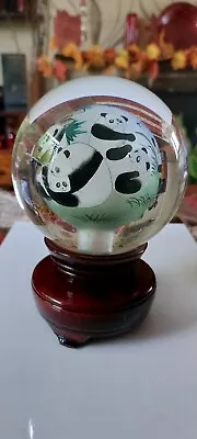 Buy Large Heavy Reverse Painted Chinese Panda Globe On Revolving Stand. • 10£