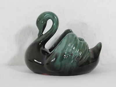 Buy Vintage Retro Canadian Blue Mountain Pottery Green Glaze Swan Ornament • 15£