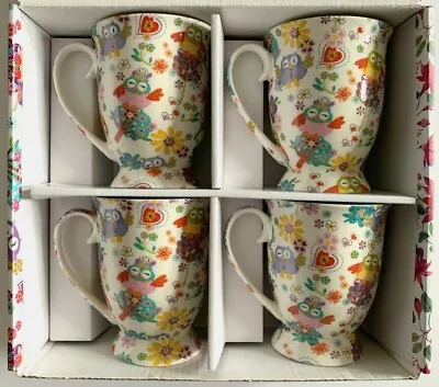 Buy Wise Owls 4-Piece China Duchess Mugs Gift Set Boxed • 44.09£