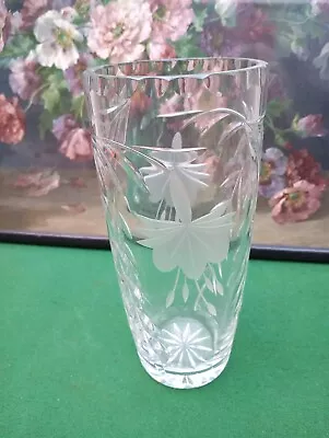 Buy Beautiful Tall Vintage Lead Crystal Vase Cut With Flowers Stuart Edinburgh • 12.99£