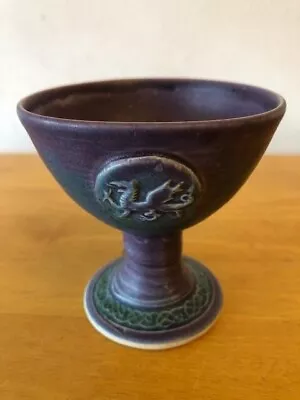Buy Vintage  Conwy Pottery  Welsh Dragon Themed Goblet. Lilac In Colour. Rustic VGC. • 10£