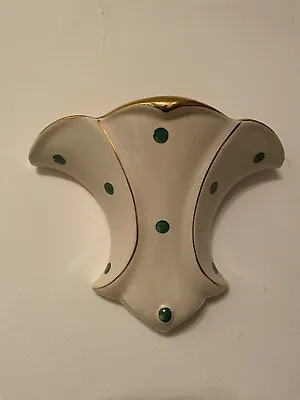 Buy Vintage Art Deco Pottery Wall Pocket Vase - 22 Carat Gold Detail • 25£