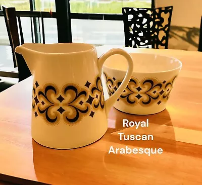 Buy Royal Tuscan Arabesque 1970s Bone China Milk Jug & Sugar Bowl • 24.99£