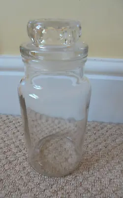 Buy Vintage Clear Glass Sweet Jar With Pretty Lid Stopper 20cms Storage Jar Vgc • 6.99£