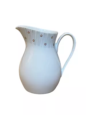 Buy Bavaria Germany Ceramic White Jug Lines Gold Colour Circles Pitcher Vase • 9.99£