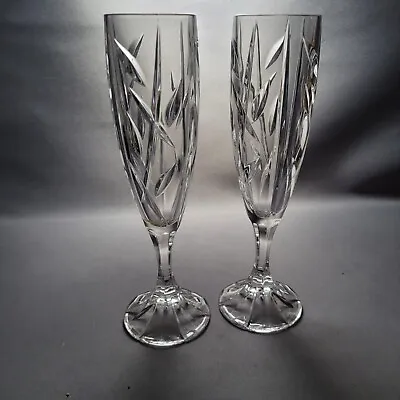 Buy 2x Redhouse By Stuart Crystal Champagne Flutes 100ml - Signed • 22.90£
