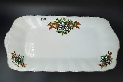 Buy Vintage Oban Ceramic Plate/Tray White Tartan 31.5cm Long Argyll Gift House • 12.95£