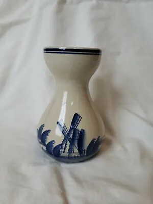 Buy Vintage Delft Vase Holland Dutch Windmill Boat Blue • 5.77£