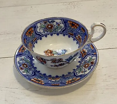 Buy Antique Early Aynsley Bone China 162873 Cup & Saucer Floral Blue White Red • 4.99£