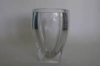 Buy Skruf - Swedish Art Glass Vase With An Etched Design - Lady Picking Fruit • 16.95£