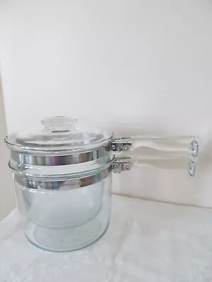 Buy VTG Pyrex Flameware Glass Sauce Pot Pan Double Boiler 1  1/2 Qt. #6283 • 30.45£