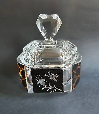 Buy Art Deco Czech Bohemian Glass Lidded Pot Karl Palda • 35£