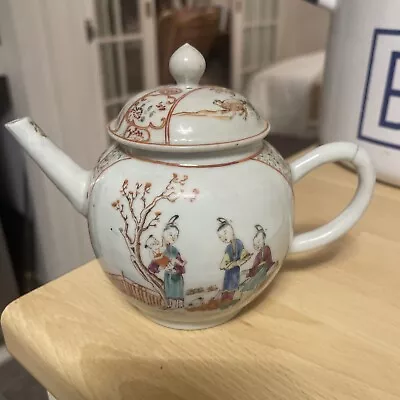 Buy Antique Chinese Famille Rose Porcelain Figural Teapot & Cover Qianlong 18th C • 20£