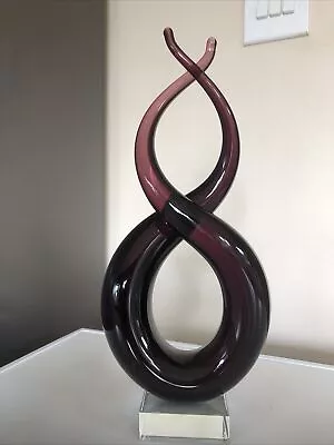 Buy Murano Studio Art Glass Purple Note Spiral Sculpture • 12.99£