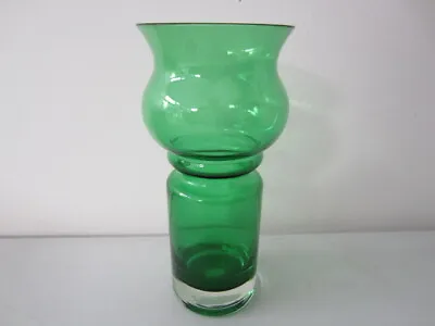 Buy Riihimaen Lasi Oy Riihimaki Tulppaani Finland Deep Green Art Glass Vase Aladin • 49.99£