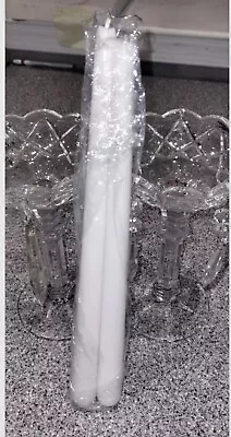Buy Vtg Lead Crystal Candle Holders (2) With Hanging Crystals Victorian Taper Holder • 57.54£