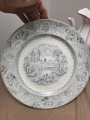 Buy  Antique F.&r. Rhine Dinner Plate Blue Gray Pattern  • 47.92£