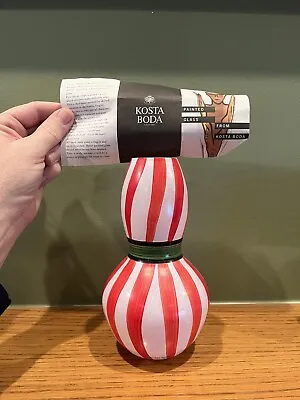 Buy Kosta Boda Red Candy Stripe Ribbon Vase - Signed Ulrica Hydman Vallien • 91.62£
