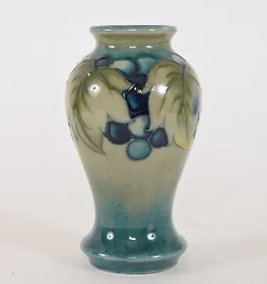 Buy William Moorcroft Leaf And Berry Pottery Vase Rare Blue Glaze 1918-29 • 197.51£