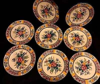 Buy 8pcsTaormina Italian Pottery Vintage Hand Painted Floral Modern Art Plate • 85.17£
