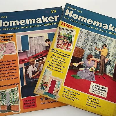 Buy Vintage Homemaker Magazine ~ 1962 X 2 ~ 1960s Retro Home Ideas, Art Cover, DIY • 12£