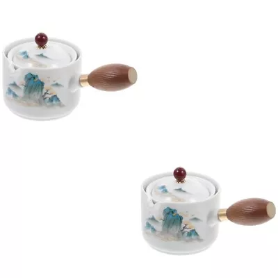 Buy  2pcs Teapot Side Handle Chinese Ceramic Teapot 360 Degree Rotation Tea Ware Tea • 36.49£